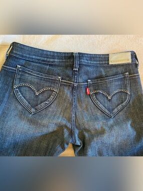 Vintage Levis Lady Style Jeans Heart Pocket Swarovski Lowrise RARE 💎 y2k 28